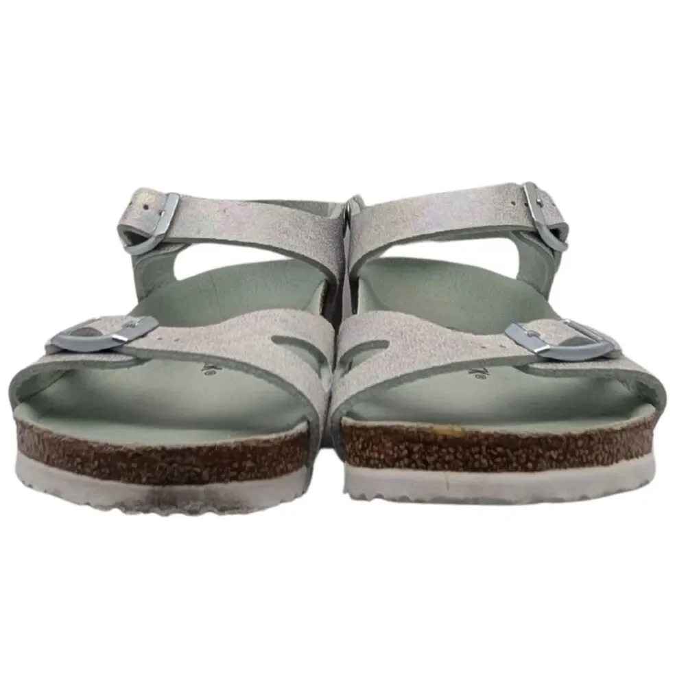 Birkenstock Rio Kids Shimmer Silver Sandals Size Kids 34 / Bid Kids 3-3.5
